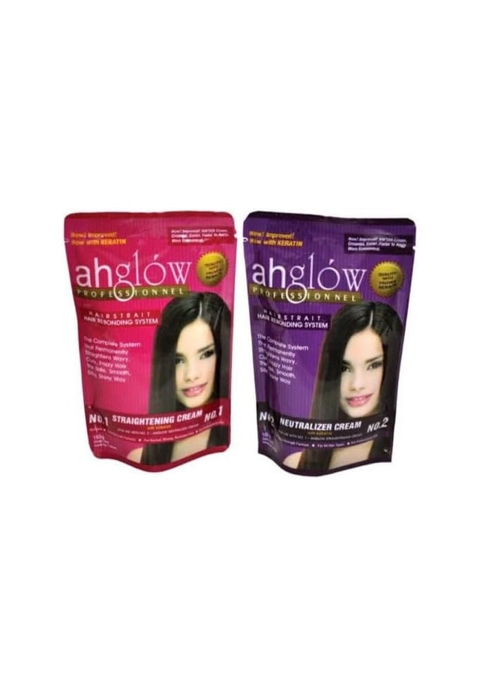 AHGLOW Professional Hair Straightening and Rebonding System with Keratin - Extra Strength Formula - Image 4